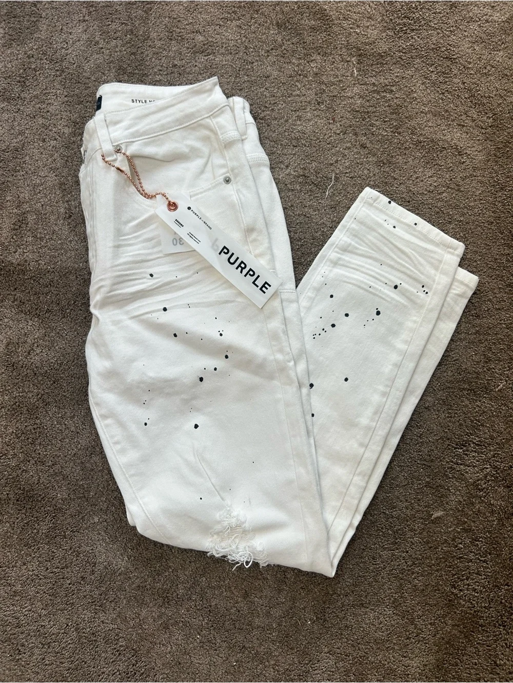 Purple Brand Blowout Denim White Paint Splatter